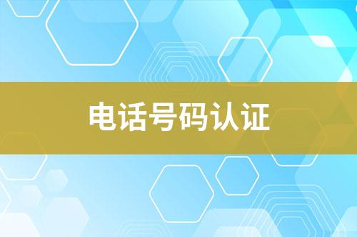 電話號碼認(rèn)證