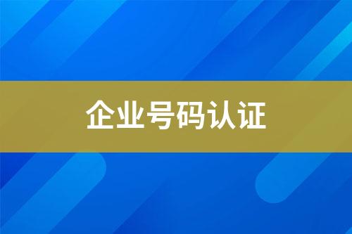 企業(yè)號碼認證