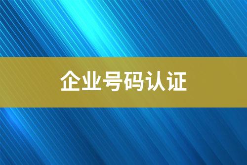 企業(yè)號碼認證